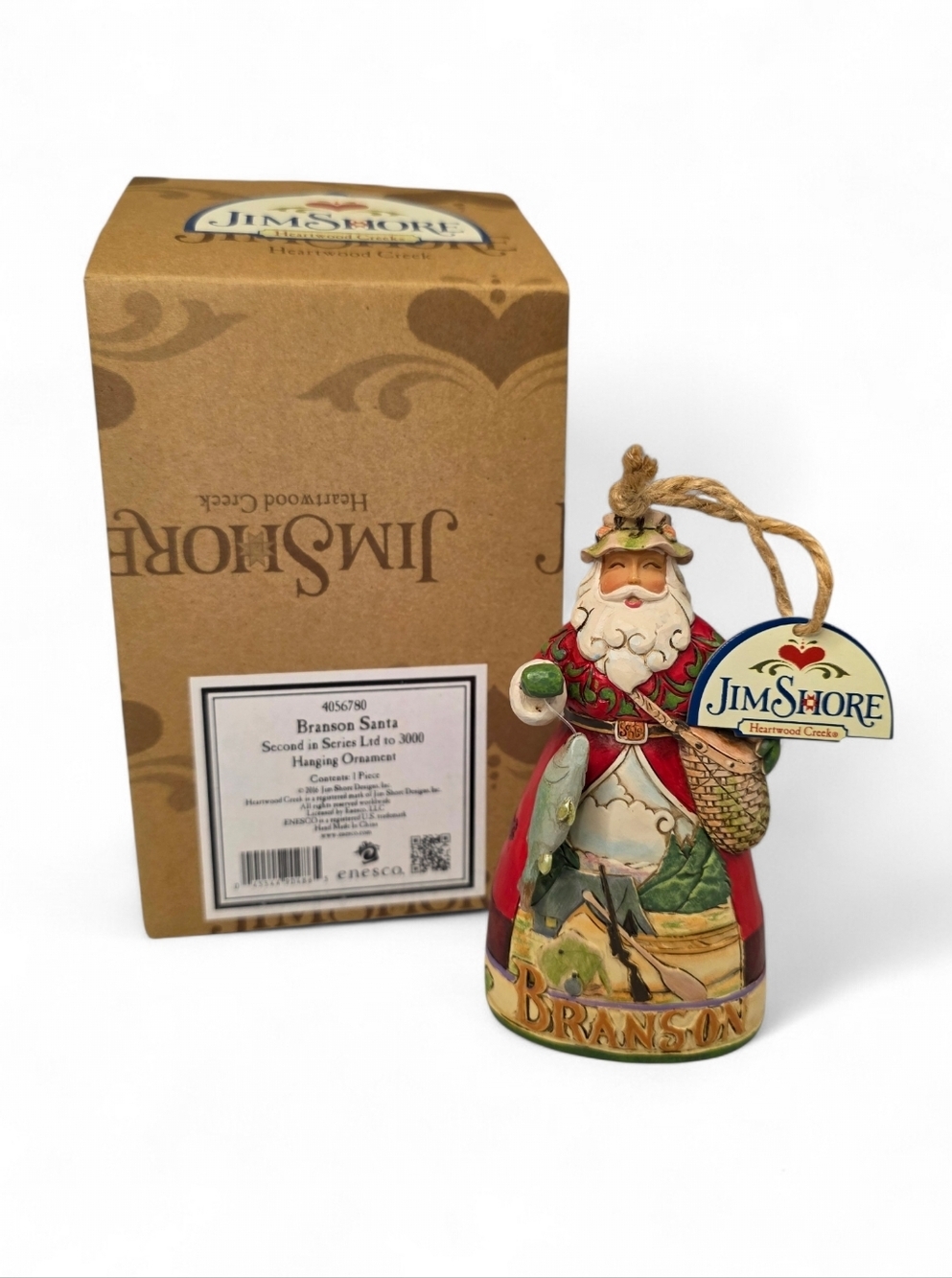 Jim Shore Heartwood Creek Branson Santa Ornament 2nd in Series Ltd 3000 Handmade